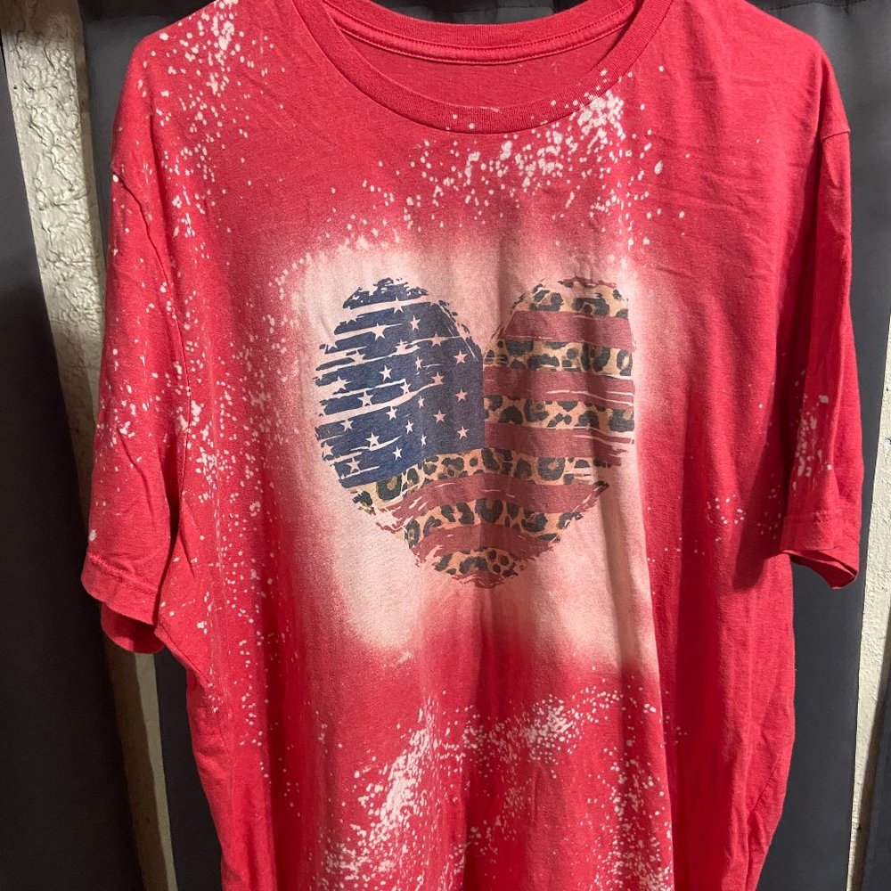 Heart American Flag T Shirt